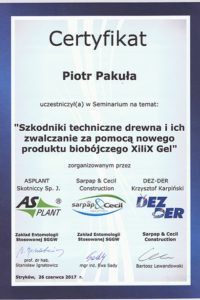 Xilix gel - skuteczny spos&oacute;b na szkodniki drewna - zwalczanie szczur&oacute;w i myszy, zwalczanie much mr&oacute;wek, oprysk na kleszcze i komary, zwalczanie pluskiew, dezynfekcja urzęd&oacute;w, dezynfekcja klimatyzacja, dezynfekcja i sprzątanie po zmarłych, gazowanie zb&oacute;ż silos&oacute;w magazyn&oacute;w, zamgławianie termiczne ulv, usuwanie roztoczy alergen&oacute;w, ozonowanie mieszkań klimatyzacji, usuwanie grzyb&oacute;w pleśni bakterii, wdrożenie haccp punkty krytyczne, audyt biologa terenowego brc, dokumentacja haccp ghp gmp, szkolenia dla pracownik&oacute;w ifs haccp, sprzątanie poddaszy strych&oacute;w piwnic, usuwanie odchod&oacute;w gołębi i innych ptak&oacute;w, sprzątanie i odkażanie po zgonach, zwalczanie roztoczy i ich alergen&oacute;w, odgrzybianie, likwidacja pleśni grzyb&oacute;w alergen&oacute;w, izolacja pozioma przy zawilgoceniu mur&oacute;w piwnic, osuszanie budynk&oacute;w i mieszkań, usuwanie wilgoci, badania laboratoryjne pleśni grzyb&oacute;w, pobieranie pr&oacute;bek z powietrza i r&oacute;żnych innych powierzchni